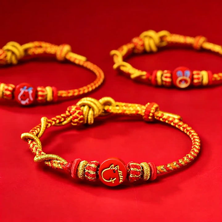 Buddha Stones Bransoletka z czerwonego sznurka z chińskim znakiem zodiaku Cinnabar Blessing - image 18