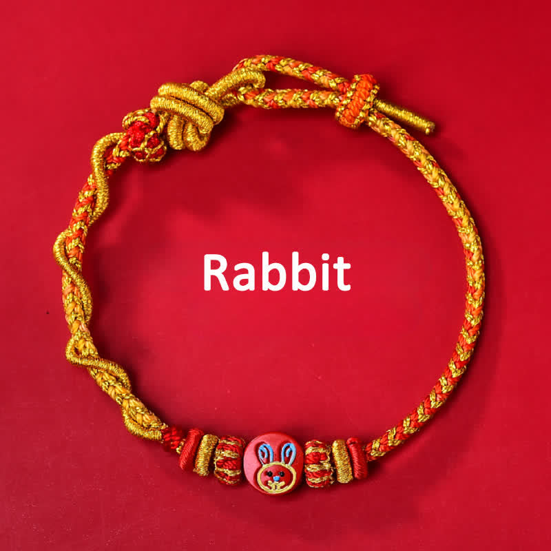 Buddha Stones Bransoletka z czerwonego sznurka z chińskim znakiem zodiaku Cinnabar Blessing - Chiński znak zodiaku (ochrona ♥ witalność) - Królik - Cynober (Błogosławieństwo♥Spokój) - image 4