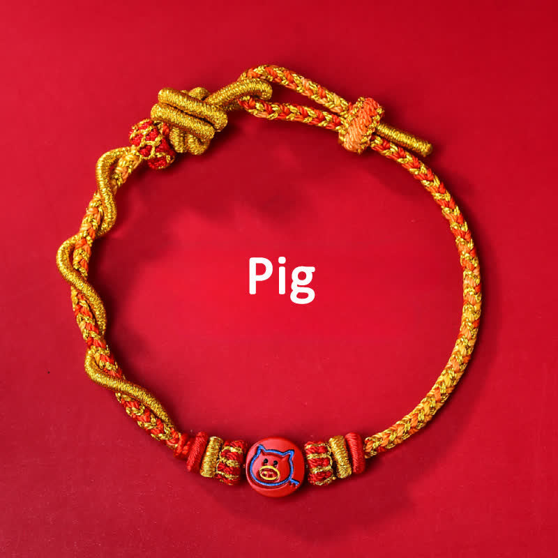 Buddha Stones Bransoletka z czerwonego sznurka z chińskim znakiem zodiaku Cinnabar Blessing - Chiński Zodiak (Ochrona ♥ Witalność) - Świnia - Cynober (Błogosławieństwo♥Spokój) - image 15