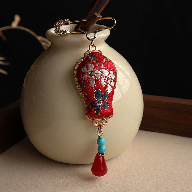 Buddha Stones Broszka z brokatem Song Vase Design Elegancka broszka - image 0
