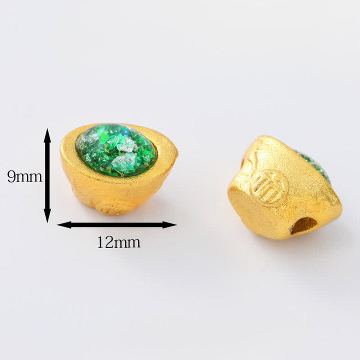 Buddha Stones Pięciokolorowa ręcznie tkana zielona sznurkowa bransoletka ochronna z zielonymi sztabkami i amuletami z kwiatu śliwy - image 9