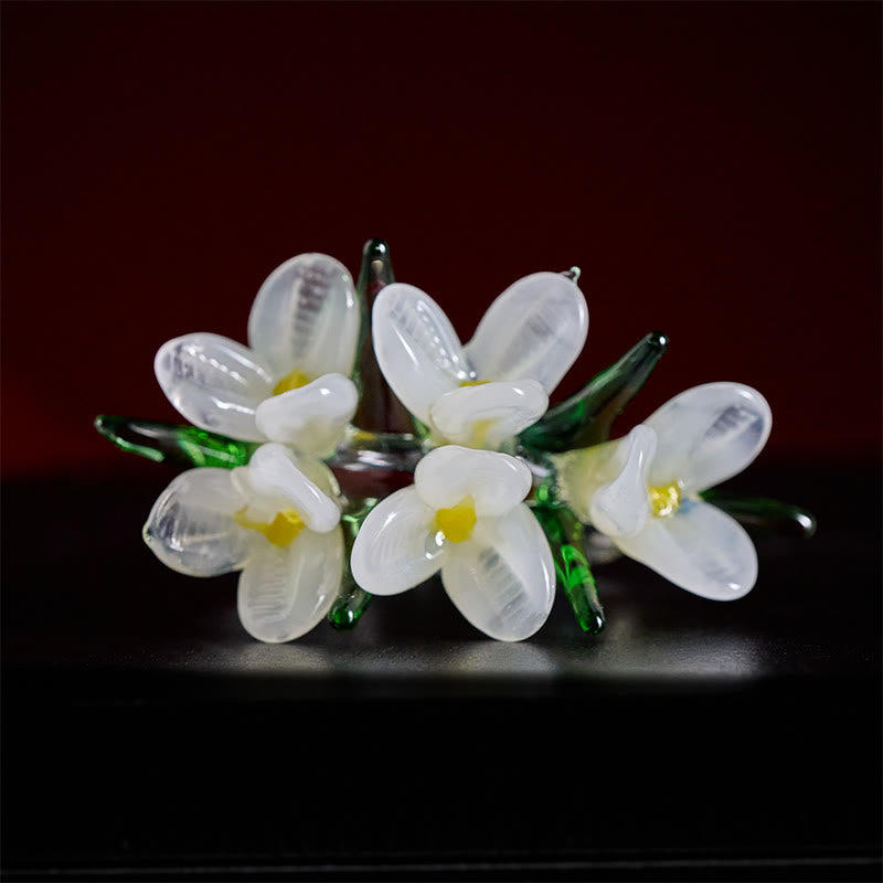 Buddha Stones Pierścień mądrości Liuli Pear Blossom Flower - image 5