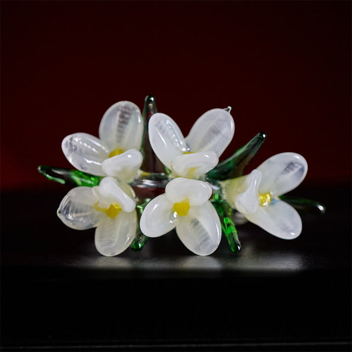 Buddha Stones Pierścień mądrości Liuli Pear Blossom Flower - image 5