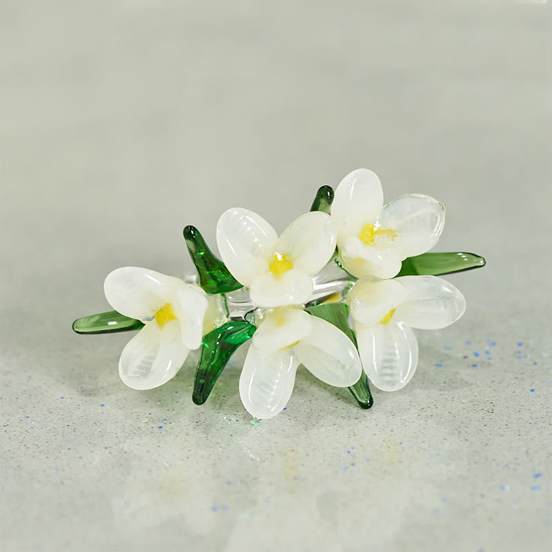 Buddha Stones Pierścień mądrości Liuli Pear Blossom Flower - image 6