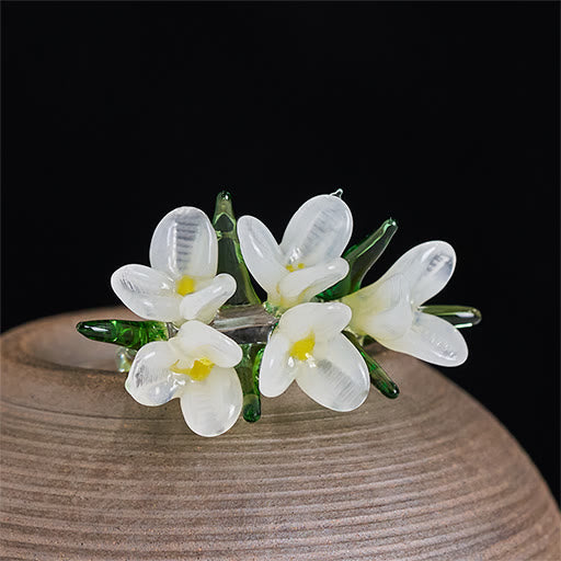 Buddha Stones Pierścień mądrości Liuli Pear Blossom Flower - image 3