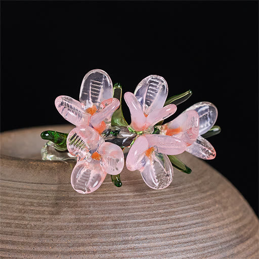 Buddha Stones Pierścień mądrości Liuli Pear Blossom Flower - image 11