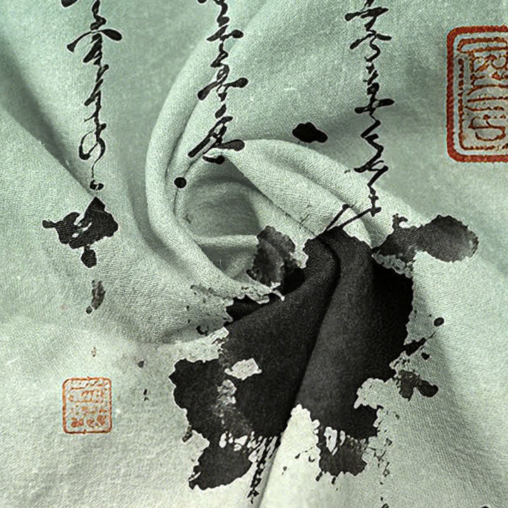 Buddha Stones Spodnie męskie zwężane z kieszeniami i wzorem z bambusa i bawełny - image 3