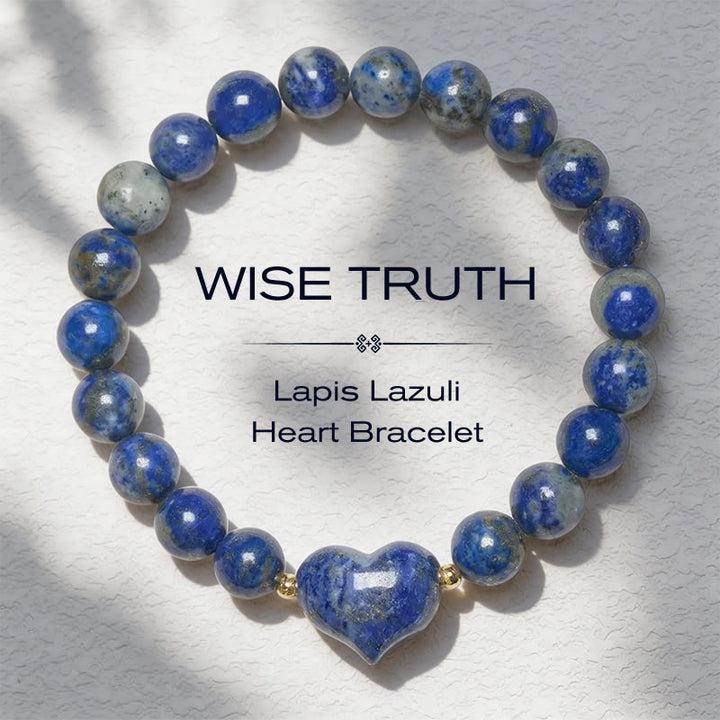 Buddha Stones Bransoletka duchowa z naturalnym ametystem, zielonym awenturynem, tygrysim okiem i kwarcem truskawkowym w kształcie serca - Lapis Lazuli (obwód nadgarstka 14-16 cm) - image 35