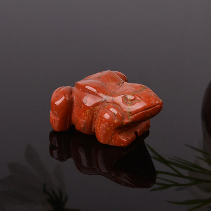 Buddha Stones Naturalny zielony awenturyn, przezroczysty kwarc, kryształ i kamień dekoracyjny Frog Wealth - Redstone (Witalność ♥ Odporność) - image 4