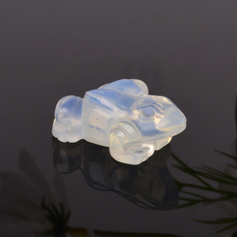 Buddha Stones Naturalny zielony awenturyn, przezroczysty kwarc, kryształ i kamień dekoracyjny Frog Wealth - Opal (Miłość ♥ Sukces) - image 18