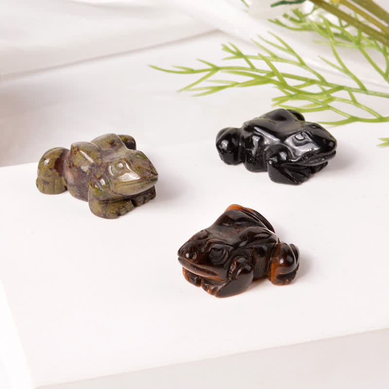 Buddha Stones Naturalny zielony awenturyn, przezroczysty kwarc, kryształ i kamień dekoracyjny Frog Wealth - image 31