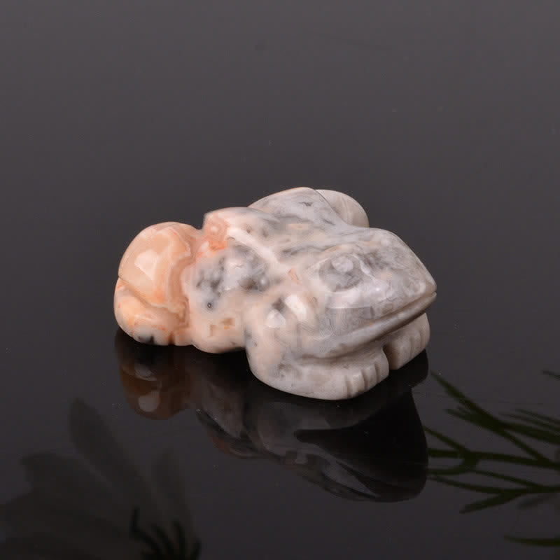 Buddha Stones Naturalny zielony awenturyn, przezroczysty kwarc, kryształ i kamień dekoracyjny Frog Wealth - Brązowy agat prążkowany (uziemienie ♥ ochrona) - image 28