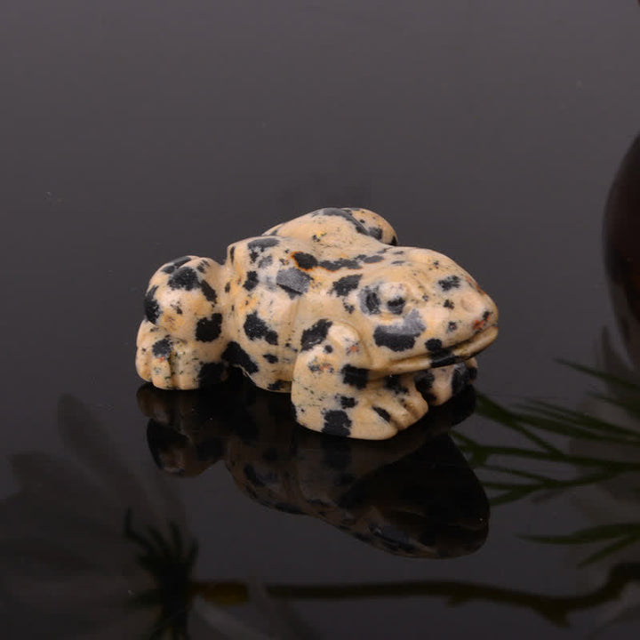 Buddha Stones Naturalny zielony awenturyn, przezroczysty kwarc, kryształ i kamień dekoracyjny Frog Wealth - Jaspis dalmatyński (radość ♥ wiara) - image 23