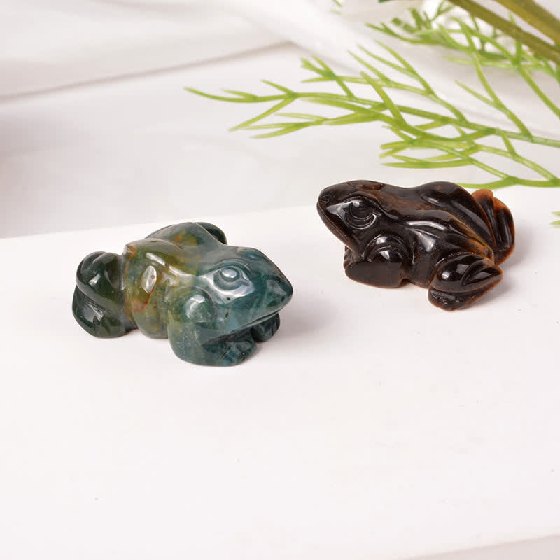 Buddha Stones Naturalny zielony awenturyn, przezroczysty kwarc, kryształ i kamień dekoracyjny Frog Wealth - image 30