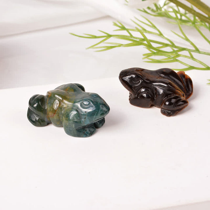 Buddha Stones Naturalny zielony awenturyn, przezroczysty kwarc, kryształ i kamień dekoracyjny Frog Wealth - image 30