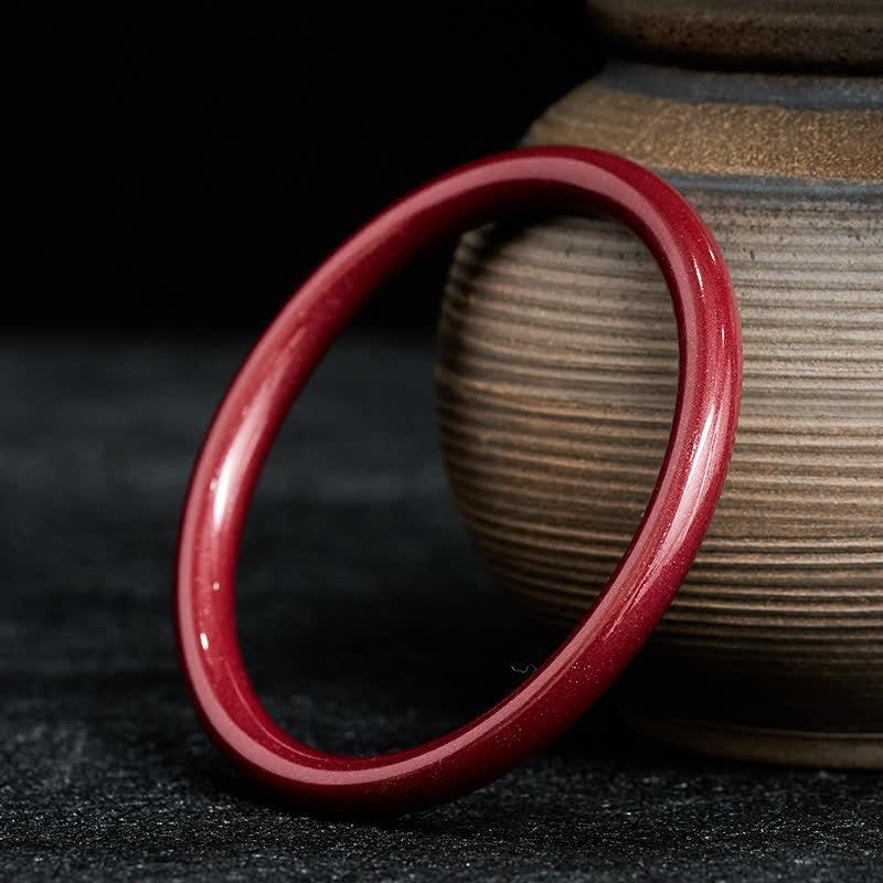 Buddha Stones Bransoletka Cinnabar Plain Heart Sutra Calm - Zwykły - 62–64 mm - image 0