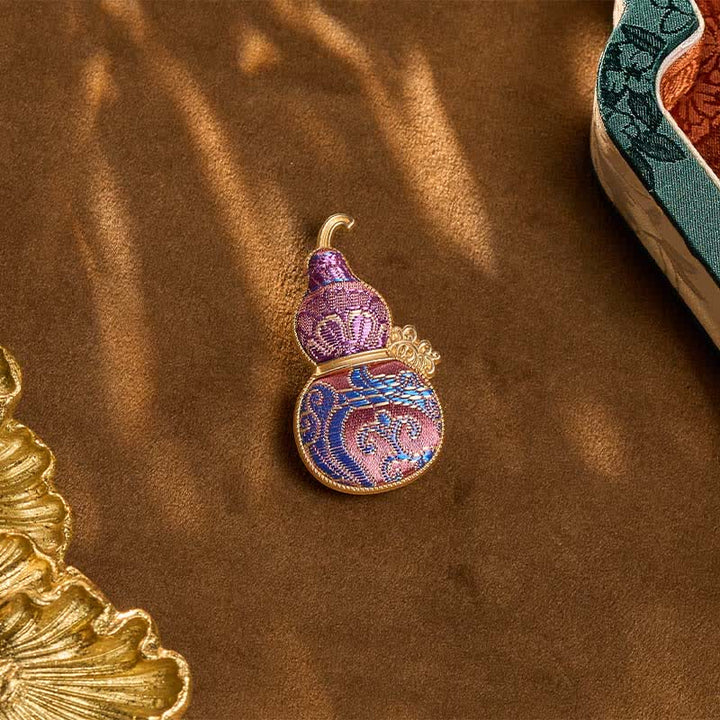 Buddha Stones Broszka Song Brocade w kształcie tykwy, ręcznie robiona, harmonijna w kwiaty, nowa chińska - image 3