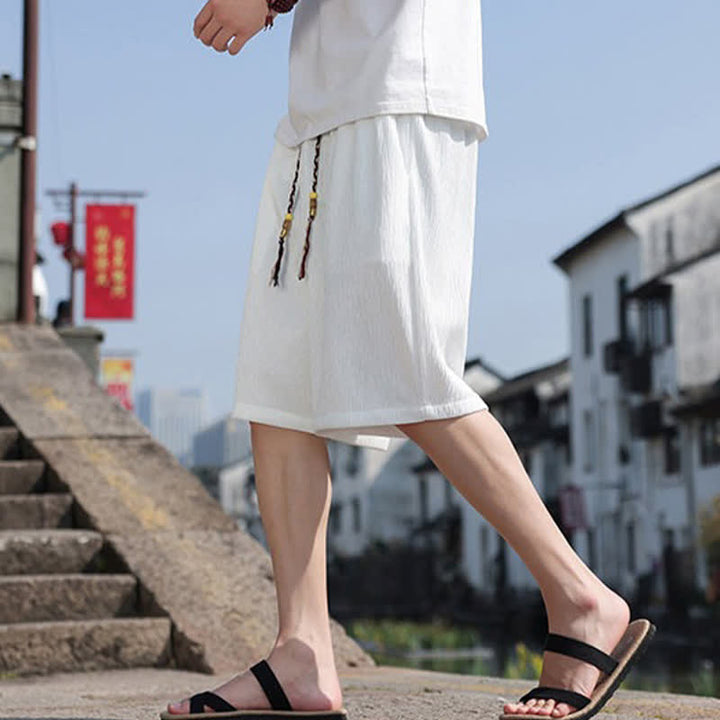 Szorty bermudy męskie Buddha Stones Summer Casual ze ściągaczem i kieszeniami - image 3