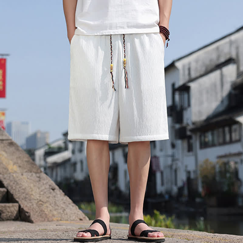 Szorty bermudy męskie Buddha Stones Summer Casual ze ściągaczem i kieszeniami - image 2