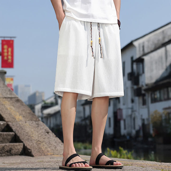 Szorty bermudy męskie Buddha Stones Summer Casual ze ściągaczem i kieszeniami - image 4