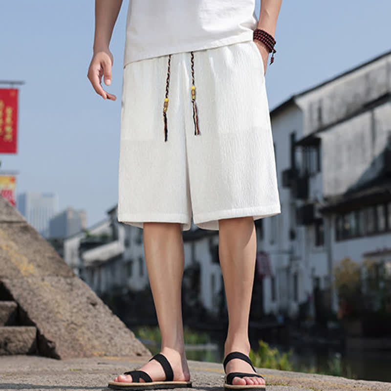 Szorty bermudy męskie Buddha Stones Summer Casual ze ściągaczem i kieszeniami - image 6