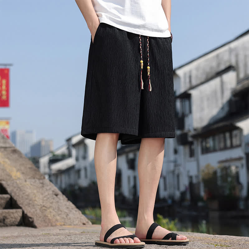 Szorty bermudy męskie Buddha Stones Summer Casual ze ściągaczem i kieszeniami - image 11
