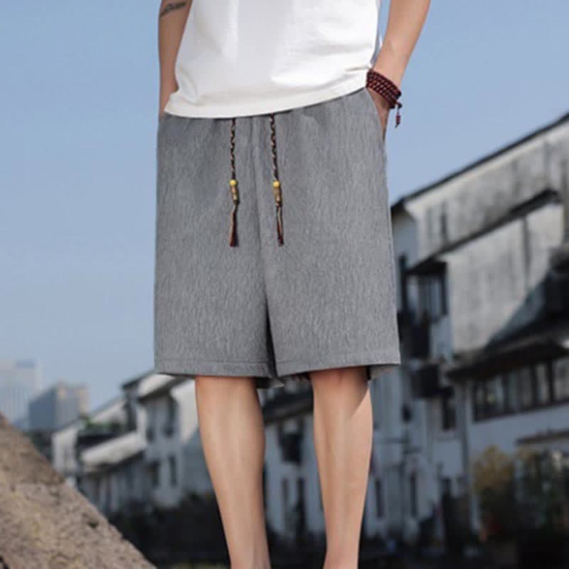 Szorty bermudy męskie Buddha Stones Summer Casual ze ściągaczem i kieszeniami - Ciemnoszary - US/UK/AU46， EU56 (5XL) - image 23