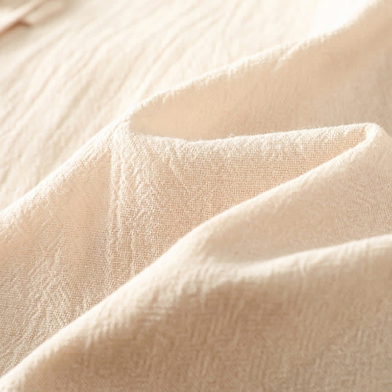 Buddha Stones Letnia, swobodna koszula damska w stylu Tang z kołnierzykiem typu stójka, zapinana na guziki, z kieszeniami naszytymi, bez rękawów i podkoszulkiem - image 8