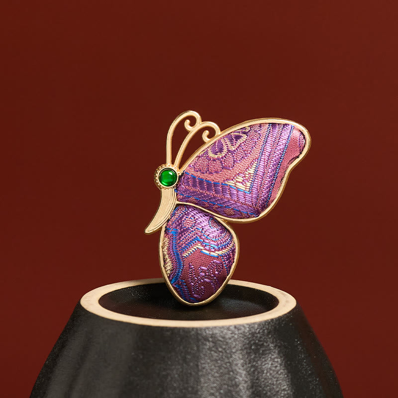 Buddha Stones Broszka Song Brocade Purple Butterfly Transformation, ręcznie robiona, Harmony New Chinese - image 2