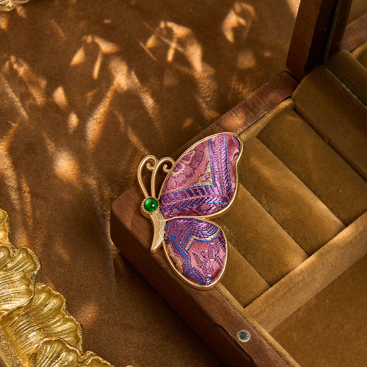 Buddha Stones Broszka Song Brocade Purple Butterfly Transformation, ręcznie robiona, Harmony New Chinese - image 1