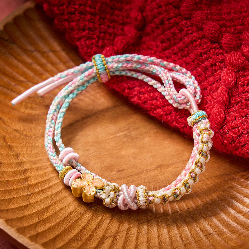 Buddha Stones Bransoletka z podwójnej warstwy tkana ręcznie sznurkiem Peach Blossom Knot - image 10
