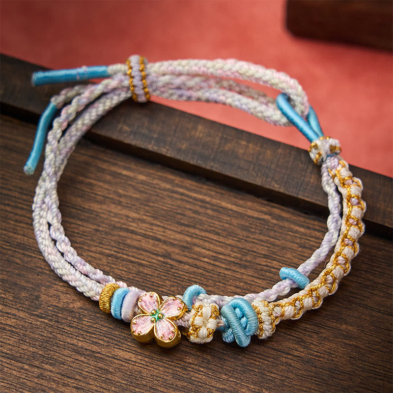 Buddha Stones Bransoletka z podwójnej warstwy tkana ręcznie sznurkiem Peach Blossom Knot - image 16