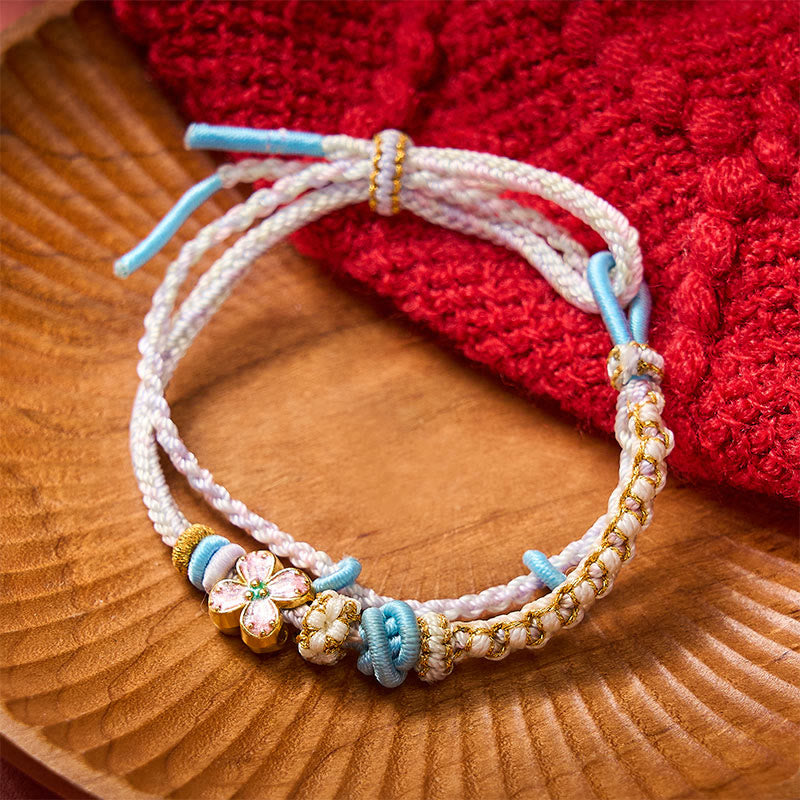 Buddha Stones Bransoletka z podwójnej warstwy tkana ręcznie sznurkiem Peach Blossom Knot - image 17