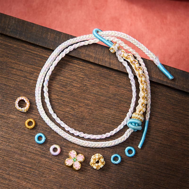 Buddha Stones Bransoletka z podwójnej warstwy tkana ręcznie sznurkiem Peach Blossom Knot - image 18