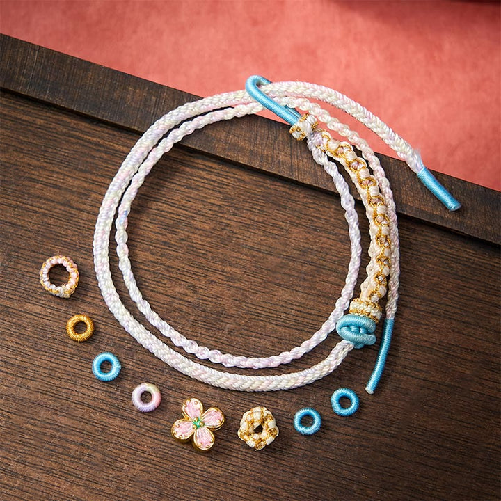Buddha Stones Bransoletka z podwójnej warstwy tkana ręcznie sznurkiem Peach Blossom Knot - image 18