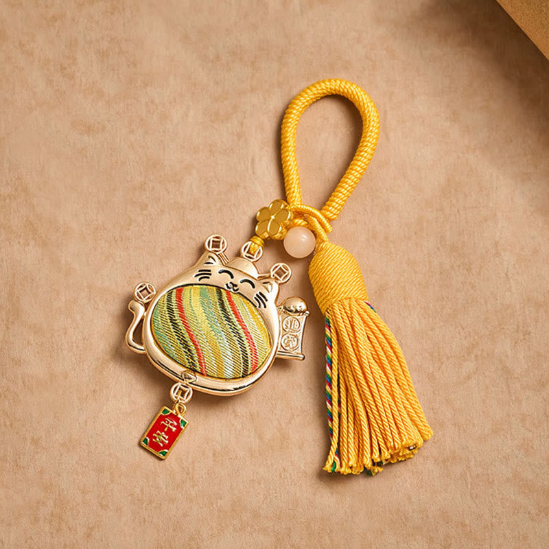 Buddha Stones Breloczki z frędzlami Song Brocade Lucky Cat Prosperity - image 4