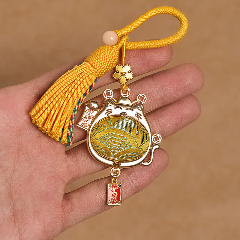 Buddha Stones Breloczki z frędzlami Song Brocade Lucky Cat Prosperity - image 6