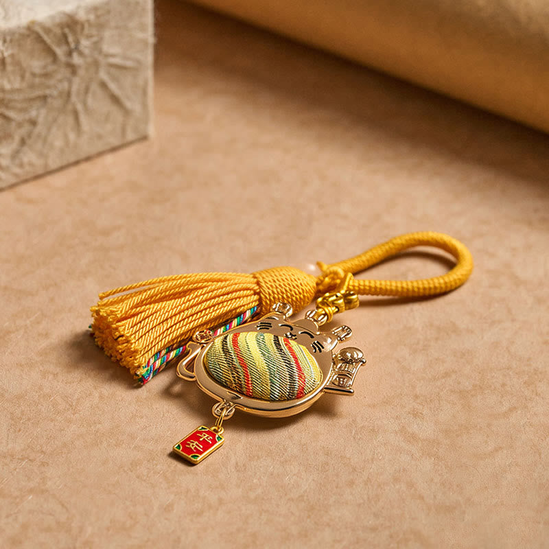 Buddha Stones Breloczki z frędzlami Song Brocade Lucky Cat Prosperity - image 5