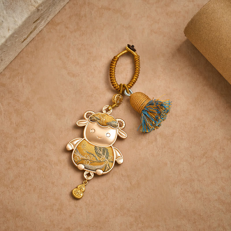 Buddha Stones Ręcznie robiony brelok z chińskim znakiem zodiaku Song Brocade na szczęście - image 14