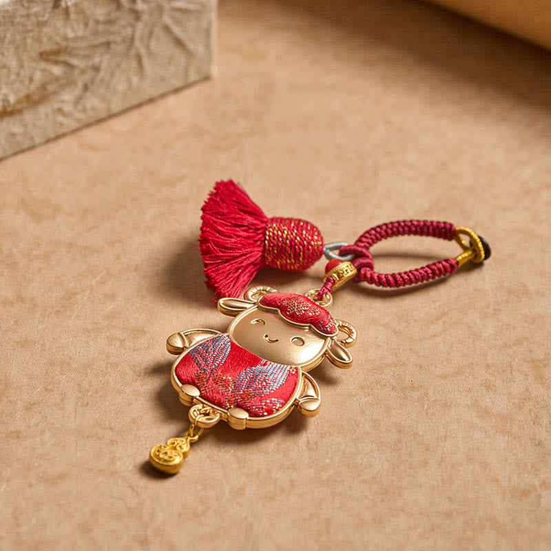 Buddha Stones Ręcznie robiony brelok z chińskim znakiem zodiaku Song Brocade na szczęście - image 5