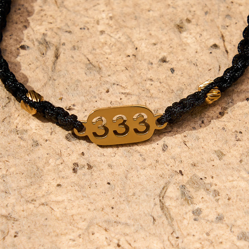Buddha Stones Bransoletka z plecionego sznurka w kolorze czerwonym i czarnym z numerami aniołów - image 18