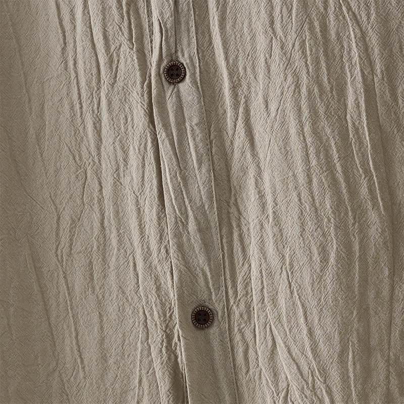 Buddha Stones Letnie, swobodne, minimalistyczne, zapinane na guziki, męskie koszule bez rękawów - image 18