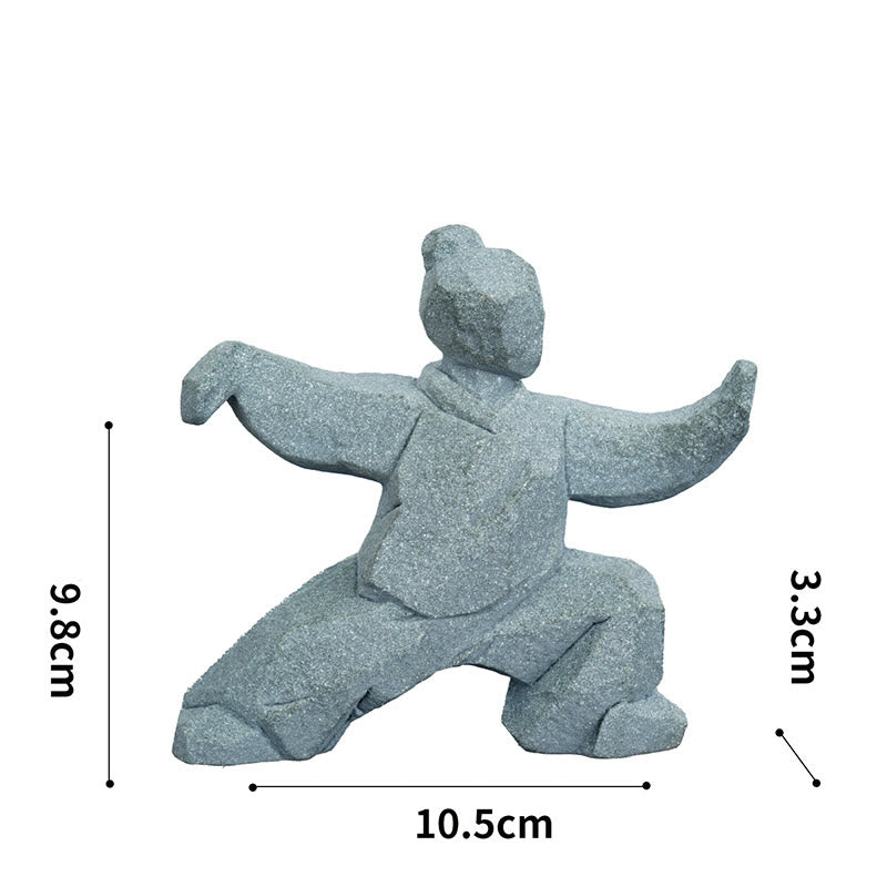 Buddha Stones Żywica Yin Yang Równowaga Tai Chi Rysunek Uważny wystrój salonu - Pozycja boczna 10,5 × 3,3 × 9,8 cm - image 1