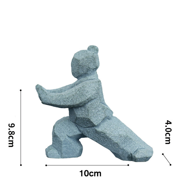 Buddha Stones Żywica Yin Yang Równowaga Tai Chi Rysunek Uważny wystrój salonu - Chwyć ogon wróbla 10 × 4 × 9,8 cm - image 15