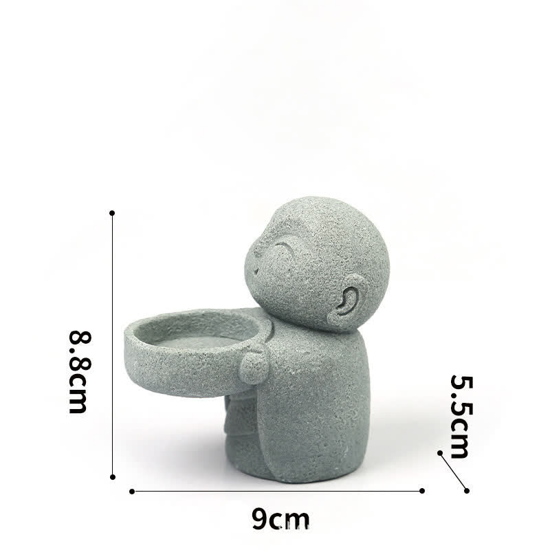 Buddha Stones Żywiczny świecznik Budda Spokój Dekoracja bez świecy - image 4