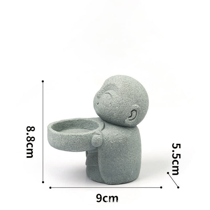 Buddha Stones Żywiczny świecznik Budda Spokój Dekoracja bez świecy - image 4