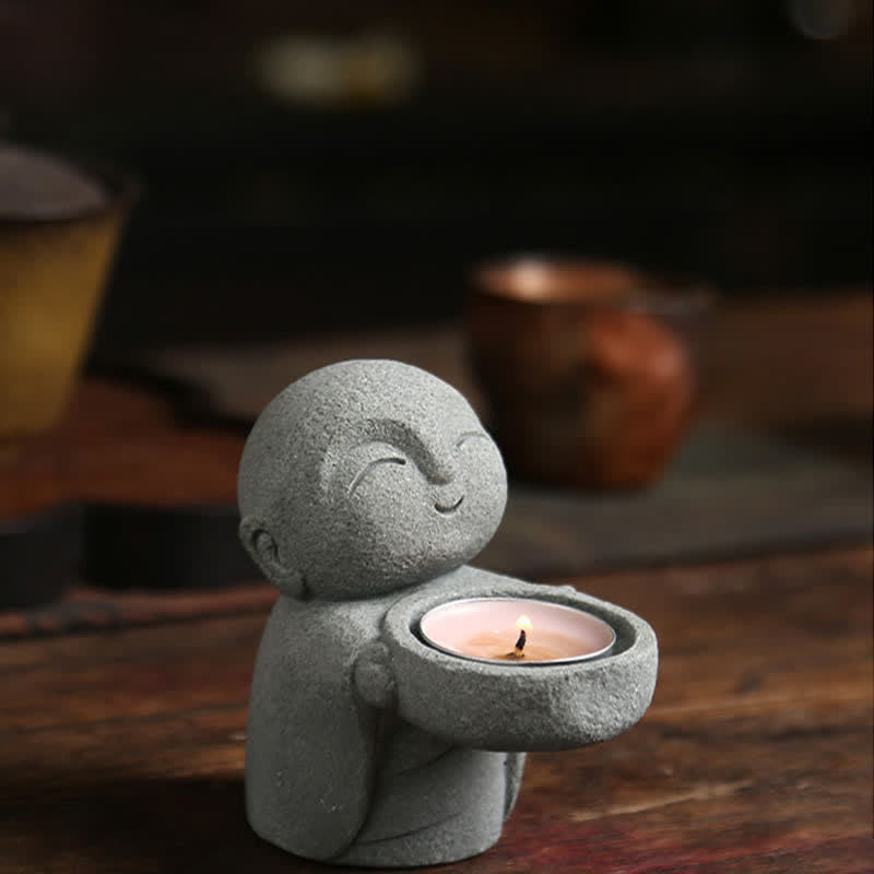 Buddha Stones Żywiczny świecznik Budda Spokój Dekoracja bez świecy - image 10