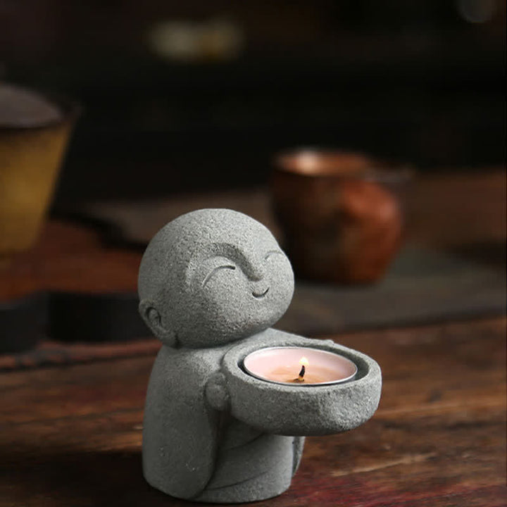 Buddha Stones Żywiczny świecznik Budda Spokój Dekoracja bez świecy - image 10