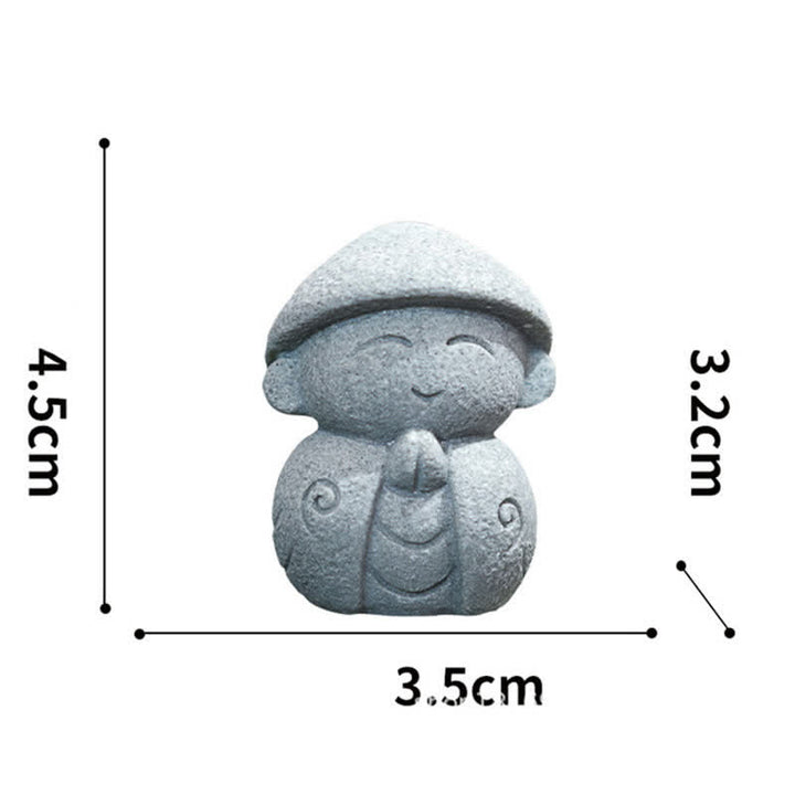 Buddha Stones Żywiczna mała modlitwa Buddy Ksitigarbha do medytacji współczucia - Z kapturem 4,5*3,5*3,2 cm - image 1