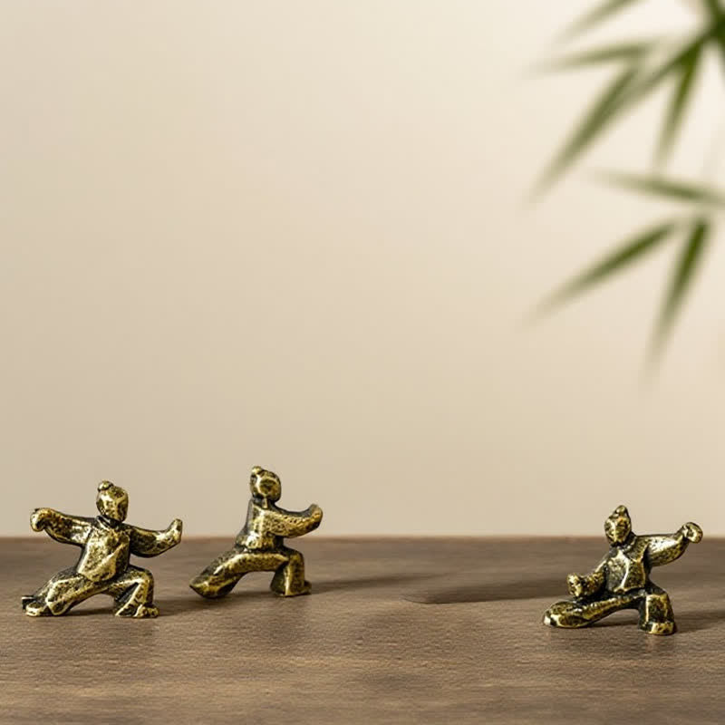 Buddha Stones Miedziana figurka dekoracyjna Tai Chi Warrior Mini Zen - image 9